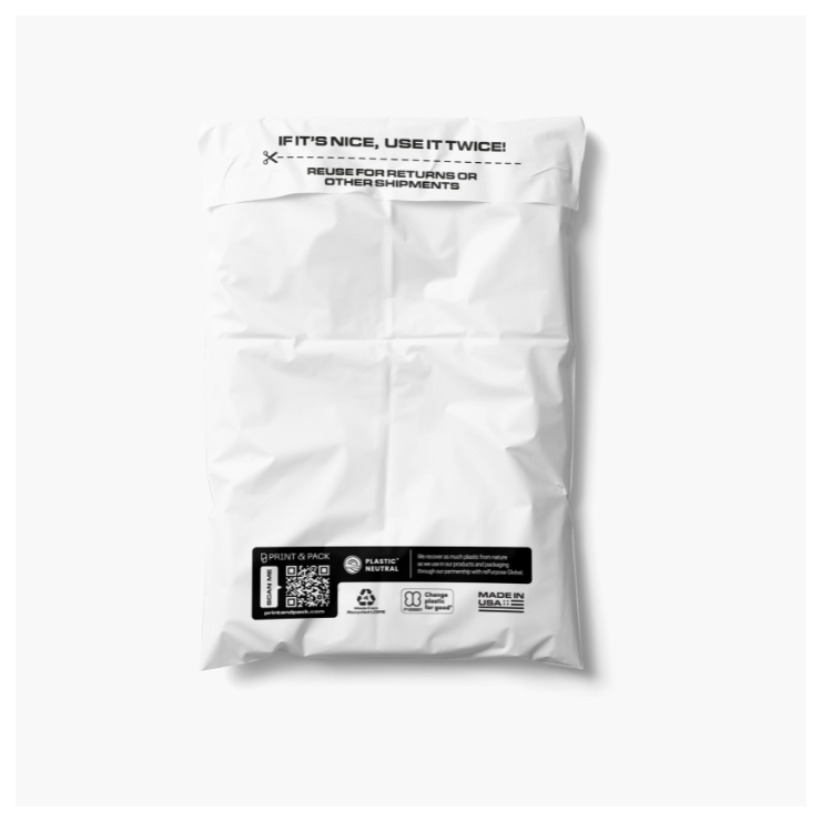 Stock Biodegradable Poly Mailers - Enjoy Your Purchase Make it Last